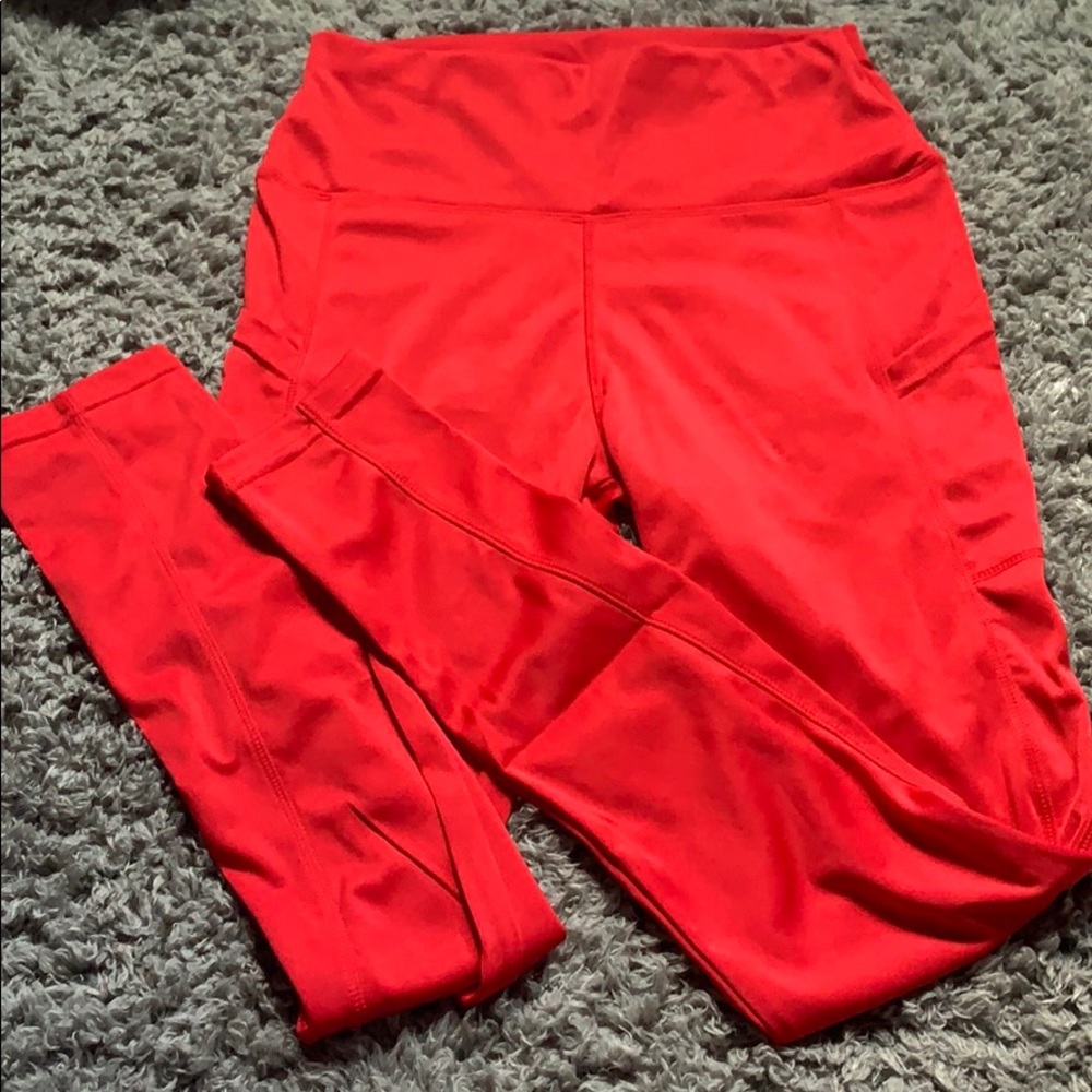 Red leggings